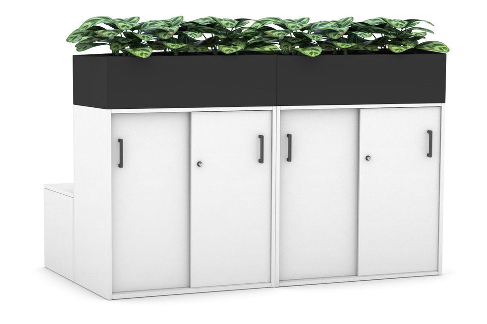 Uniform 8 Door Booth Seat + Planter Box [Black Handle]-black  