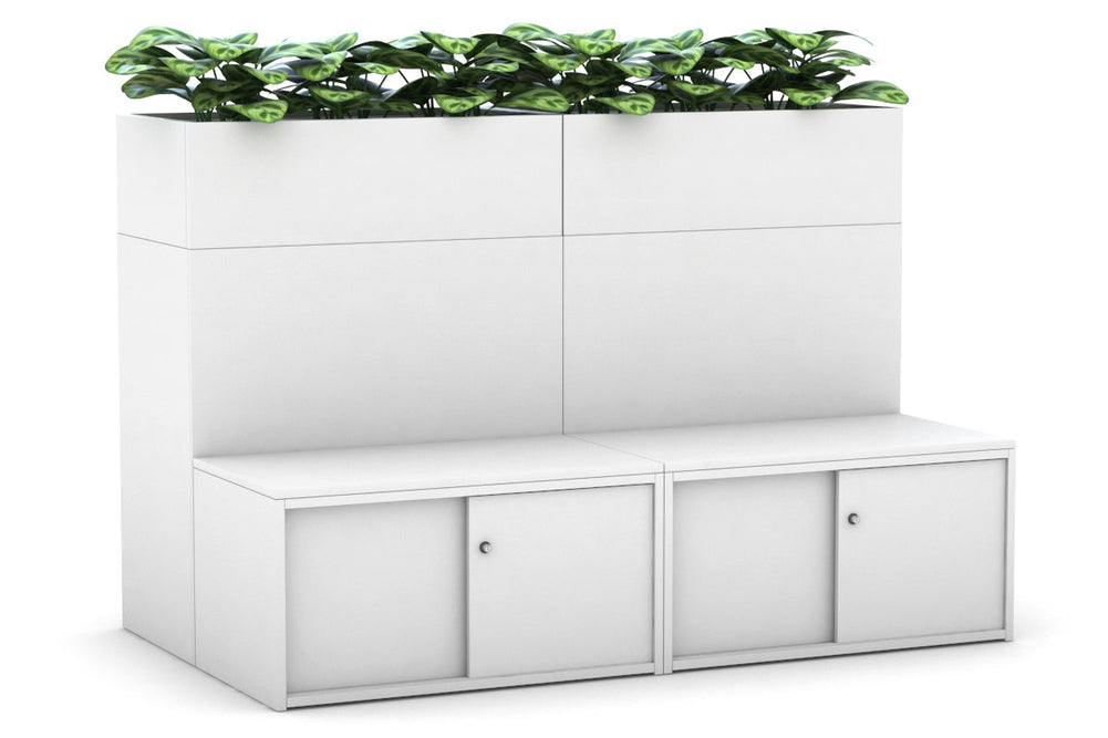 Uniform 8 Door Booth Seat + Planter Box [Silver Handle]-black  