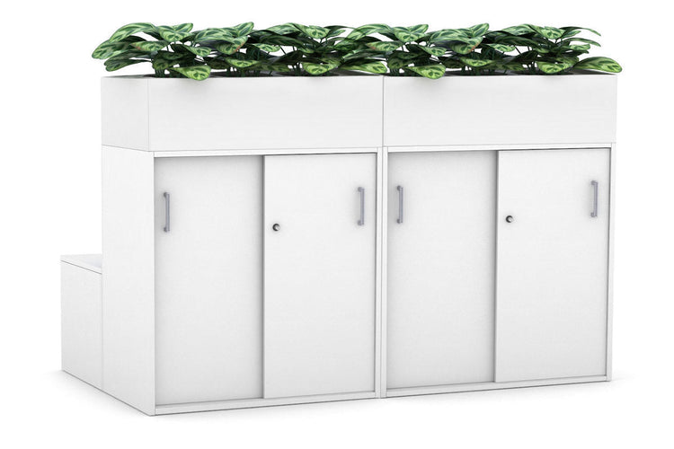 Uniform 8 Door Booth Seat + Planter Box [Silver Handle] Jasonl white 