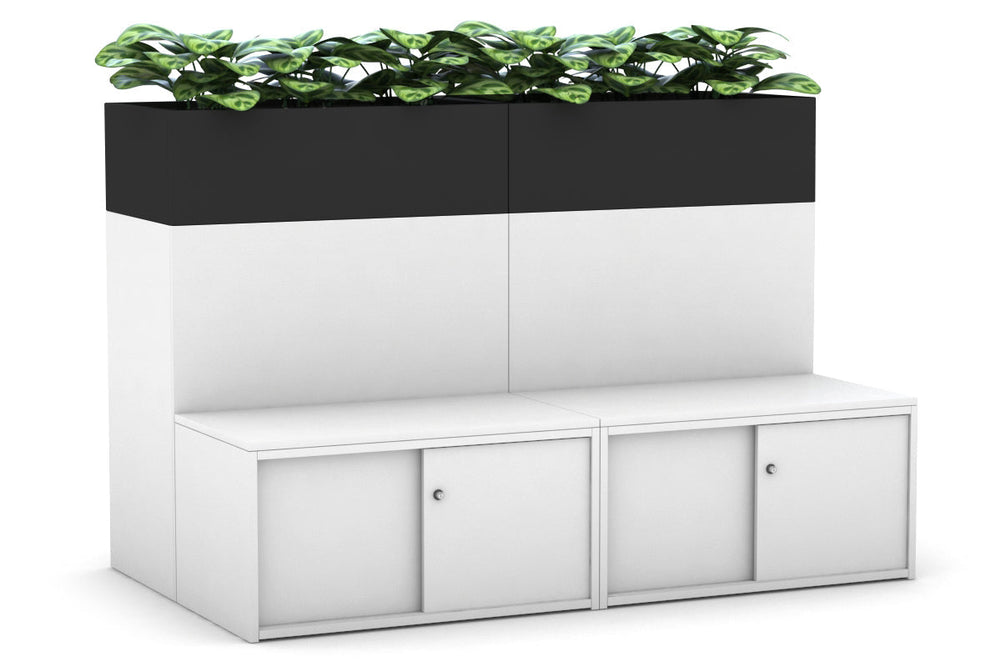 Uniform 8 Door Booth Seat + Planter Box [White Handle]-black  