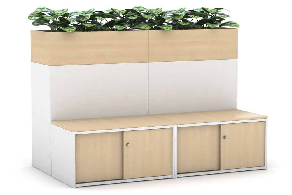 Uniform 8 Door Booth Seat + Planter Box [White Handle]-black  
