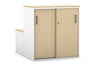 Uniform Activity Module - Med Sliding 2 Door Credenza with Low Sliding 2 Door Credenza [Black Handle] - Thumbnail 3 