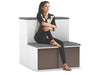 Uniform Activity Module - Med Sliding 2 Door Credenza with Low Sliding 2 Door Credenza - Seat Cushion [Black Handle] - Thumbnail 21 