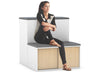 Uniform Activity Module - Med Sliding 2 Door Credenza with Low Sliding 2 Door Credenza - Seat Cushion [Black Handle] - Thumbnail 13 