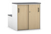 Uniform Activity Module - Med Sliding 2 Door Credenza with Low Sliding 2 Door Credenza - Seat Cushion [Black Handle] - Thumbnail 14 