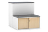 Uniform Activity Module - Med Sliding 2 Door Credenza with Low Sliding 2 Door Credenza - Seat Cushion [Black Handle] - Thumbnail 16 