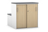 Uniform Activity Module - Med Sliding 2 Door Credenza With Low Sliding 2 Door Credenza - Seat Cushion [Silver Handle] - Thumbnail 14 
