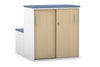 Uniform Activity Module - Med Sliding 2 Door Credenza With Low Sliding 2 Door Credenza - Seat Cushion [White Handle] - Thumbnail 3 