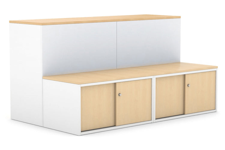 Uniform Activity Module - Med Sliding 4 Door Credenza with Low Sliding 4 Door Credenza Jasonl 