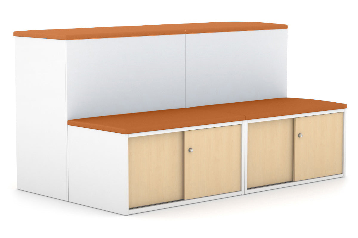 Uniform Activity Module - Med Sliding 4 Door Credenza with Low Sliding 4 Door Credenza - Seat Cushion [Silver Handle] Jasonl 