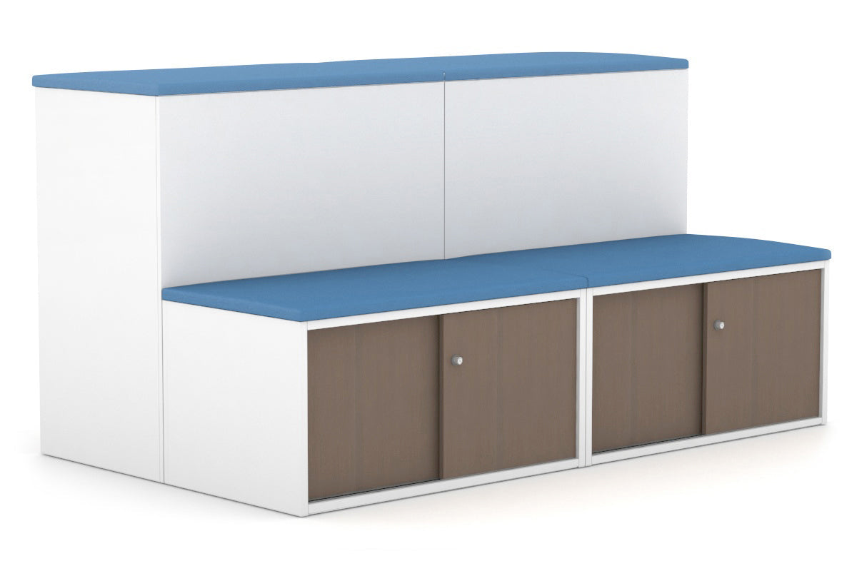 Uniform Activity Module - Med Sliding 4 Door Credenza with Low Sliding 4 Door Credenza - Seat Cushion [Silver Handle] Jasonl 