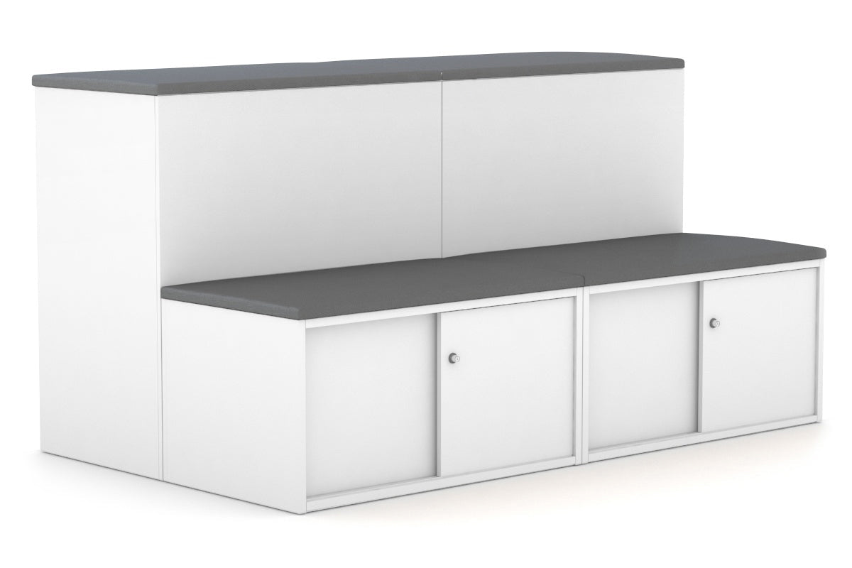 Uniform Activity Module - Med Sliding 4 Door Credenza with Low Sliding 4 Door Credenza - Seat Cushion [Silver Handle] Jasonl 