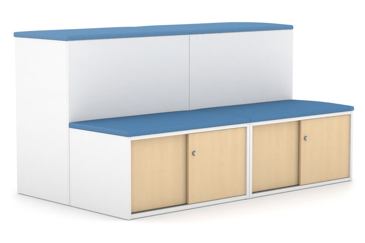 Uniform Activity Module - Med Sliding 4 Door Credenza with Low Sliding 4 Door Credenza - Seat Cushion [Silver Handle] Jasonl 