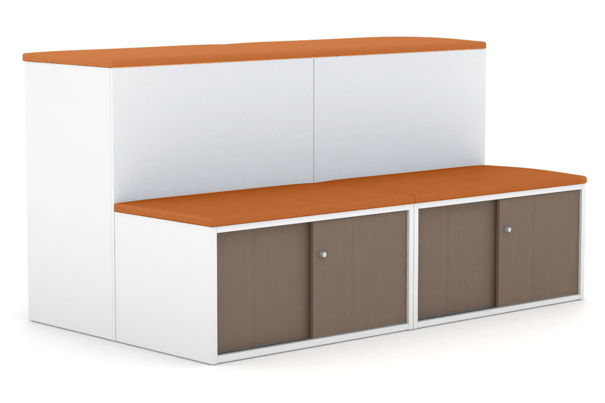 Uniform Activity Module - Med Sliding 4 Door Credenza with Low Sliding 4 Door Credenza - Seat Cushion [Silver Handle] Jasonl 