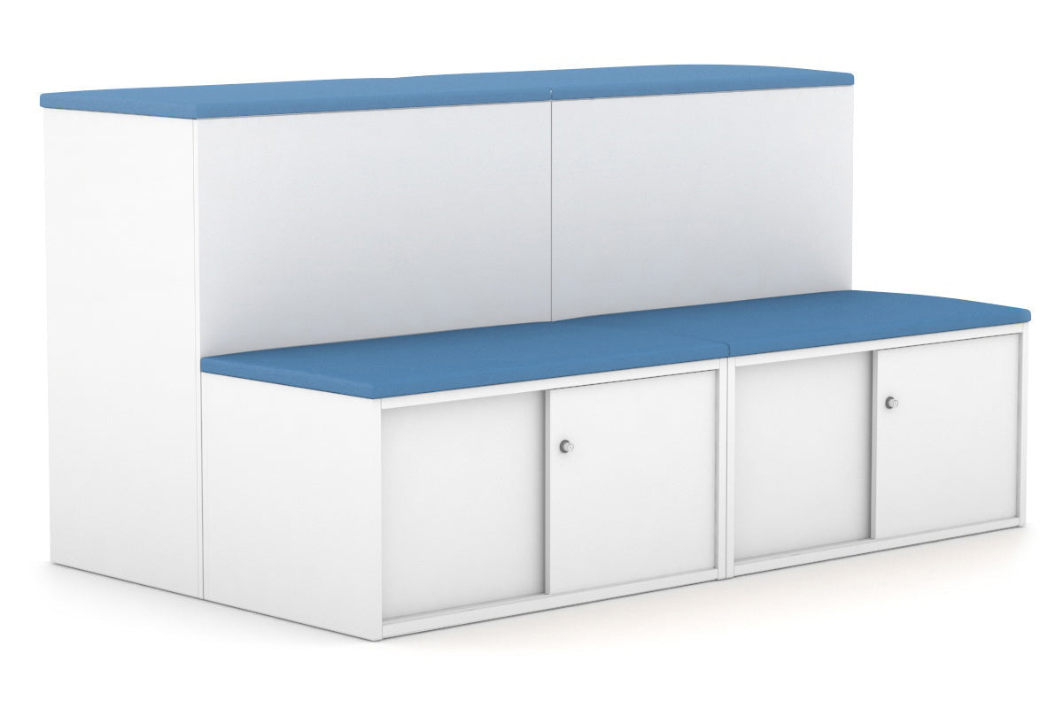Uniform Activity Module - Med Sliding 4 Door Credenza with Low Sliding 4 Door Credenza - Seat Cushion [Silver Handle] Jasonl 