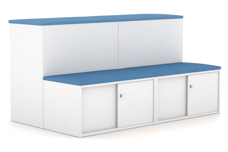 Uniform Activity Module - Med Sliding 4 Door Credenza with Low Sliding 4 Door Credenza - Seat Cushion [Silver Handle] Jasonl 