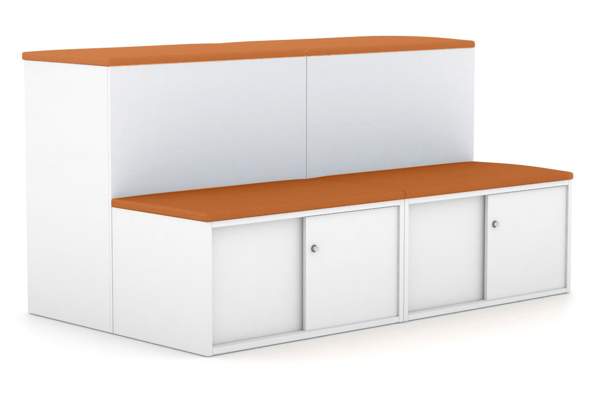 Uniform Activity Module - Med Sliding 4 Door Credenza with Low Sliding 4 Door Credenza - Seat Cushion [Silver Handle] Jasonl 