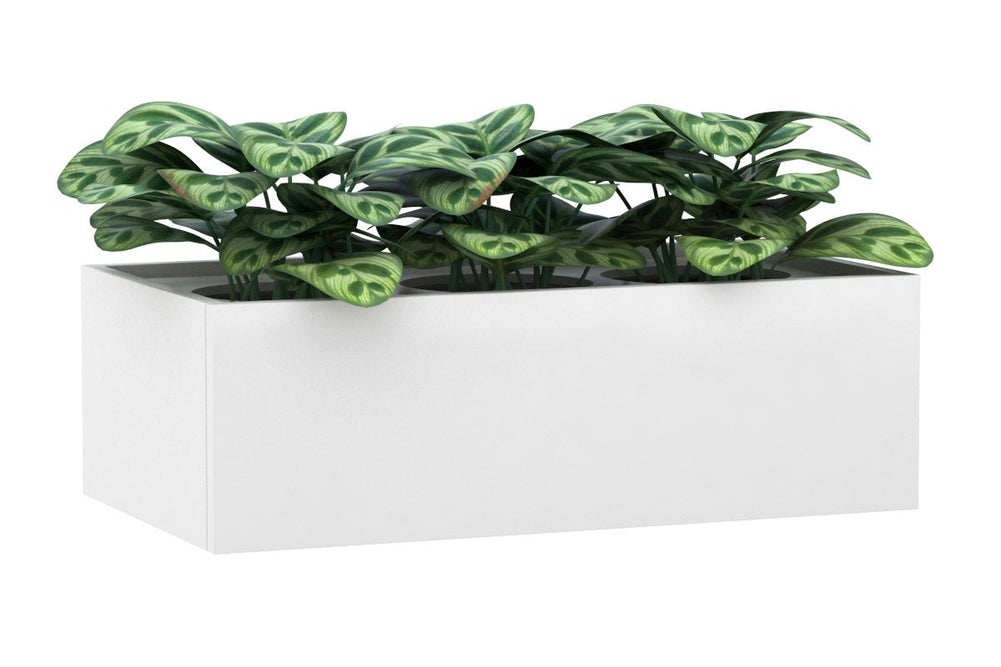 Uniform Credenza + Planter Box [800W x 975H x 428D]-Black dark oak black handle