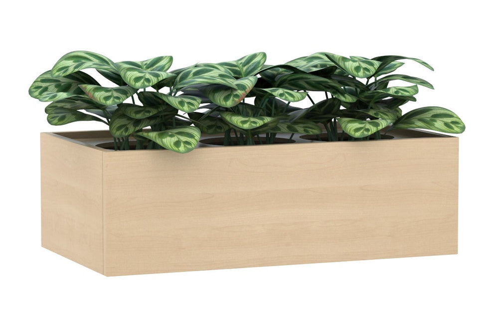 Uniform Credenza + Planter Box [800W x 975H x 428D]-Black dark oak black handle