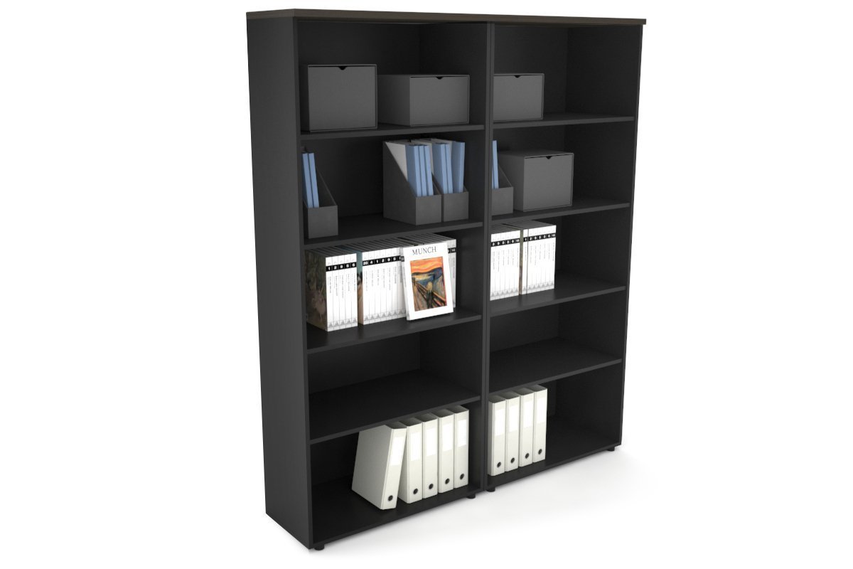 Uniform Large Open Bookcase [1600W x 1870H x 350D] Jasonl Black dark oak 