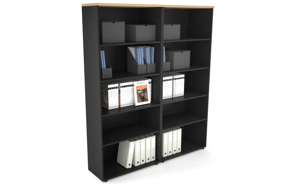 Uniform Large Open Bookcase [1600W x 1870H x 350D] Jasonl Black maple 