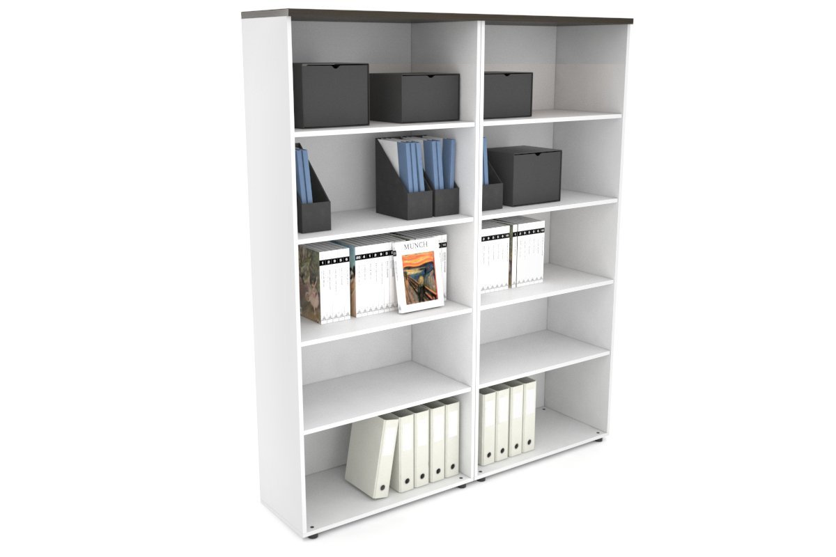 Uniform Large Open Bookcase [1600W x 1870H x 350D] Jasonl White dark oak 