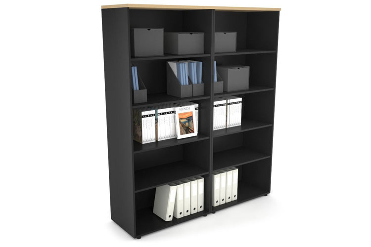 Uniform Large Open Bookcase [1600W x 1870H x 450D] Jasonl Black maple 