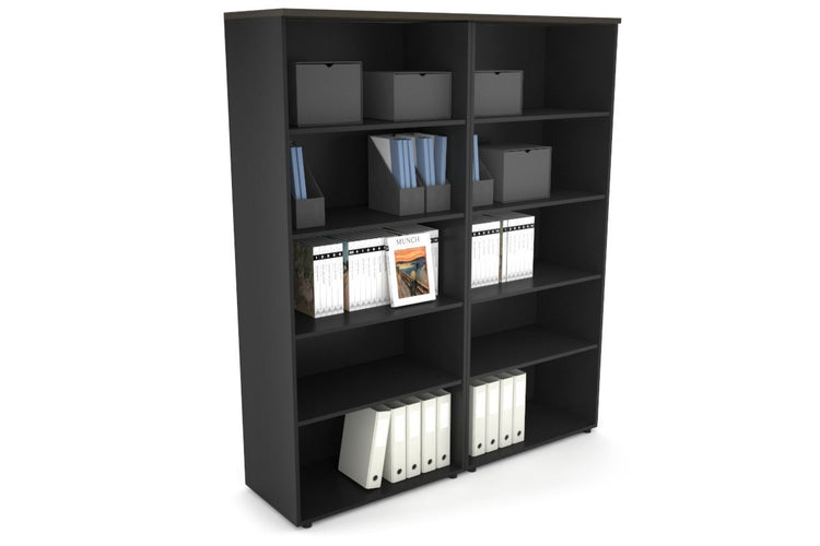 Uniform Large Open Bookcase [1600W x 1870H x 450D] Jasonl Black dark oak 