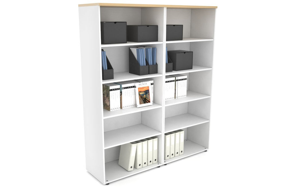 Uniform Large Open Bookcase [1600W x 1870H x 450D]-White maple 