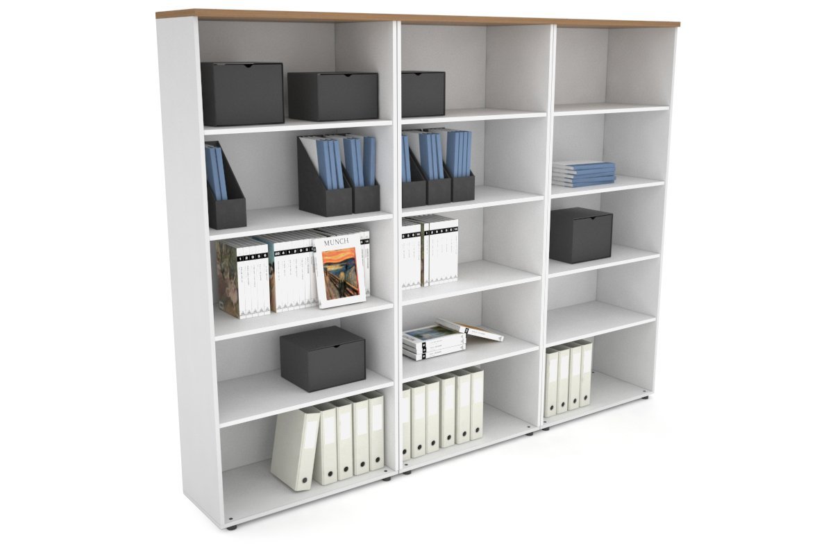 Uniform Large Open Bookcase [2400W x 1870H x 350D] Jasonl White salvage oak 