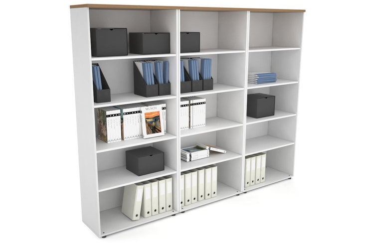 Uniform Large Open Bookcase [2400W x 1870H x 350D] Jasonl White salvage oak 