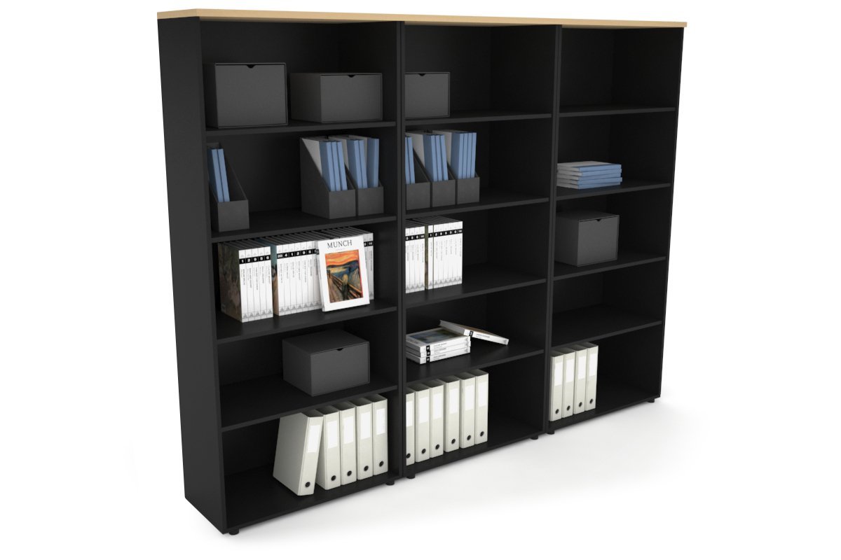 Uniform Large Open Bookcase [2400W x 1870H x 350D] Jasonl Black maple 