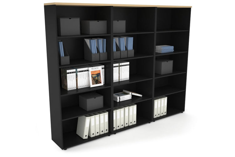 Uniform Large Open Bookcase [2400W x 1870H x 350D] Jasonl Black maple 