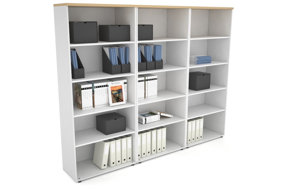 Uniform Large Open Bookcase [2400W x 1870H x 350D] Jasonl White maple 