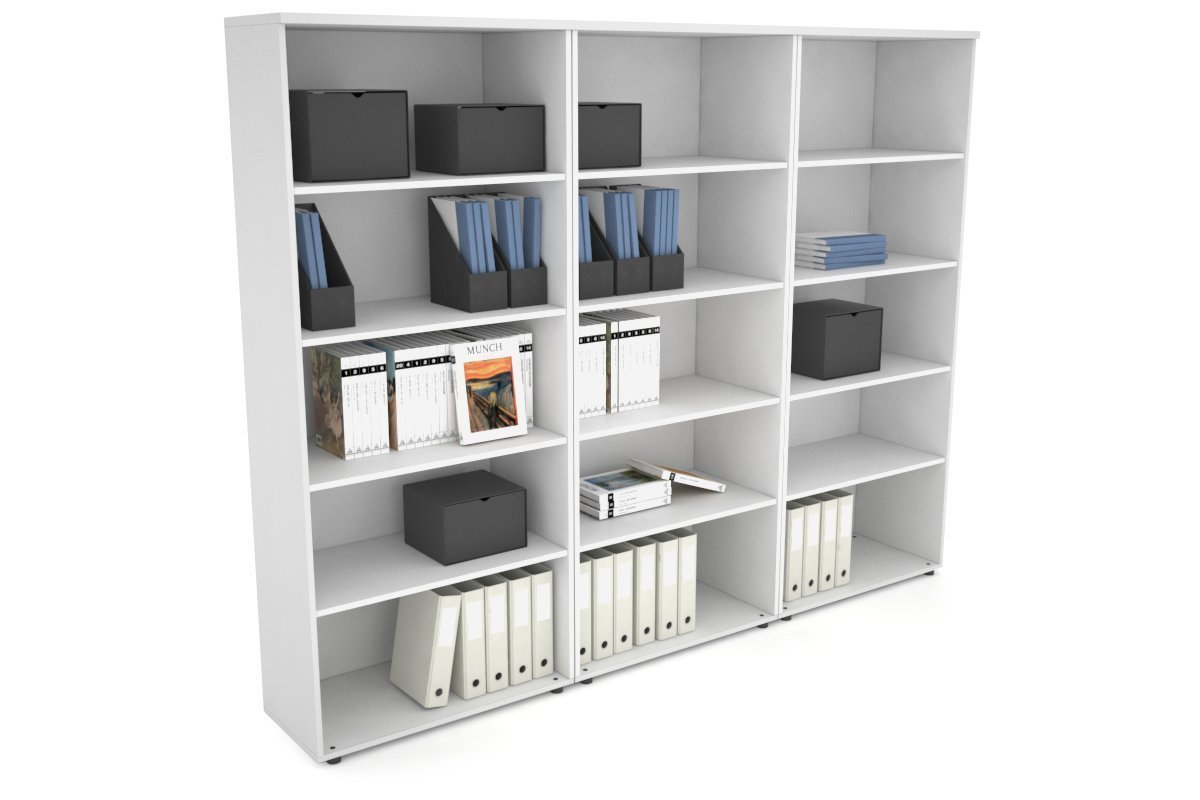 Uniform Large Open Bookcase [2400W x 1870H x 350D] Jasonl White white 