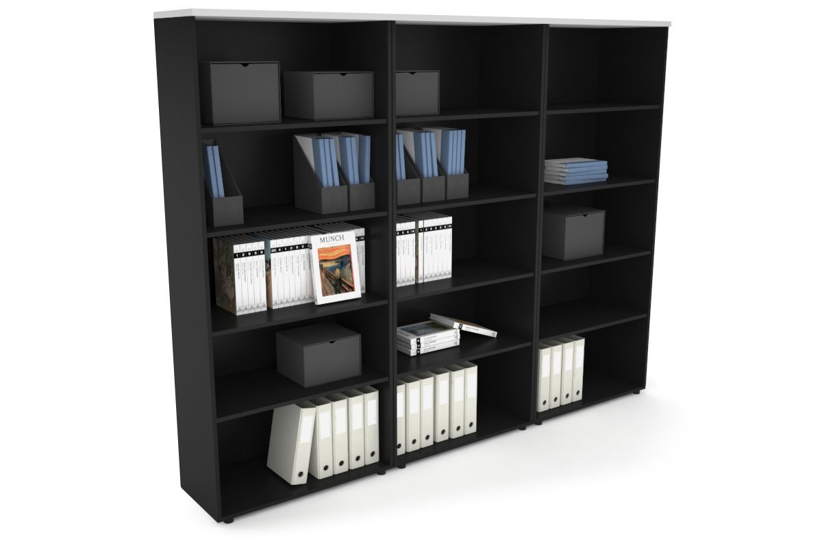 Uniform Large Open Bookcase [2400W x 1870H x 350D] Jasonl Black white 