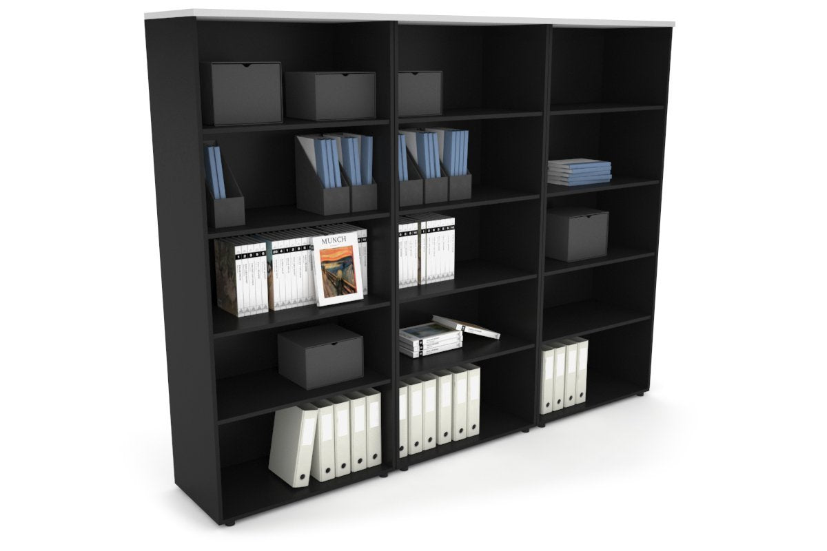Uniform Large Open Bookcase [2400W x 1870H x 450D] Jasonl Black white 