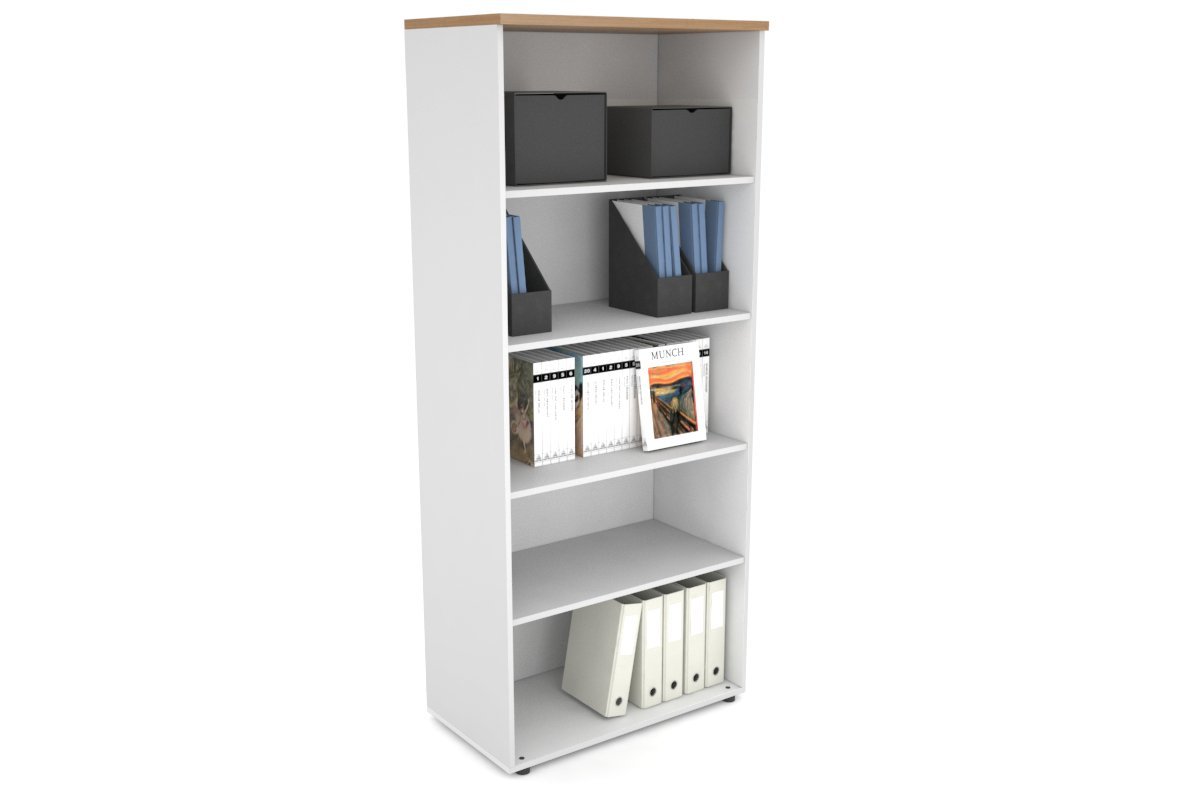 Uniform Large Open Bookcase [800W x 1870H x 450D] Jasonl White salvage oak 