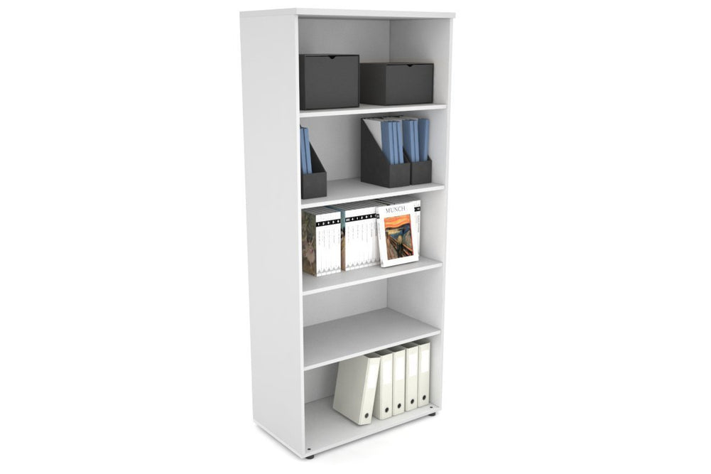 Uniform Large Open Bookcase [800W x 1870H x 450D]-White white 