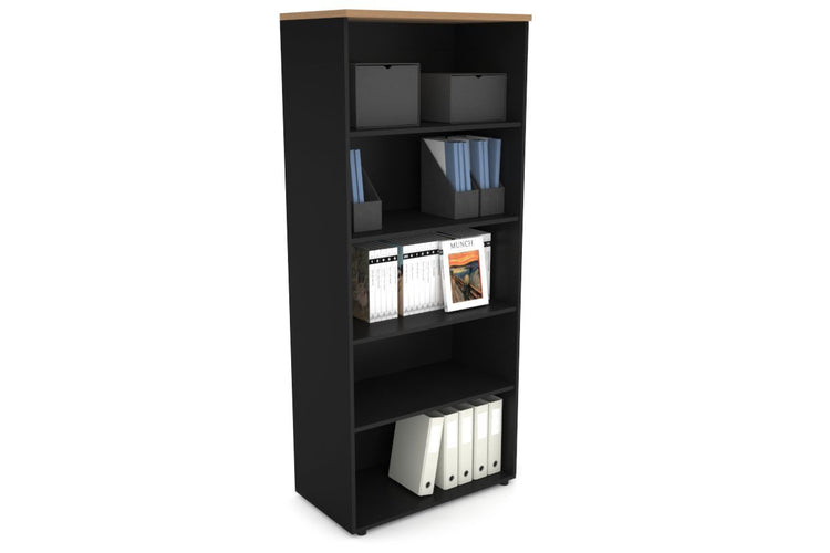 Uniform Large Open Bookcase [800W x 1870H x 450D] Jasonl Black salvage oak 