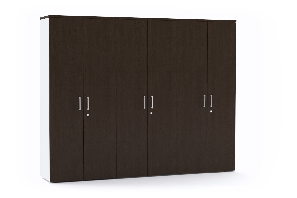 Uniform Large Storage Cupboard with Large Doors - Wenge[2400L x 1870W]-black handle  