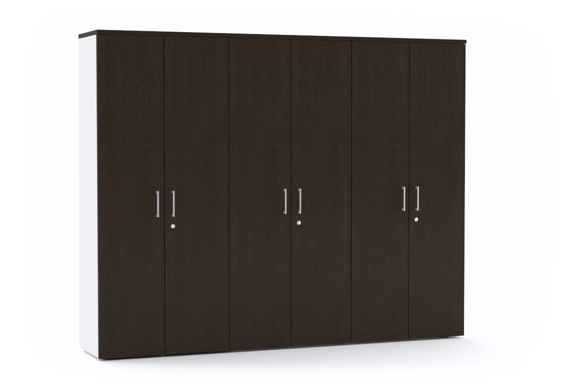 Uniform Large Storage Cupboard with Large Doors - Wenge[2400L x 1870W]-black handle  