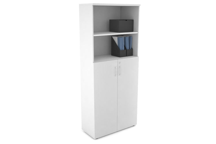 Uniform Large Storage Cupboard with Medium Doors [800W x 1870H x 350D] Jasonl White white white handle