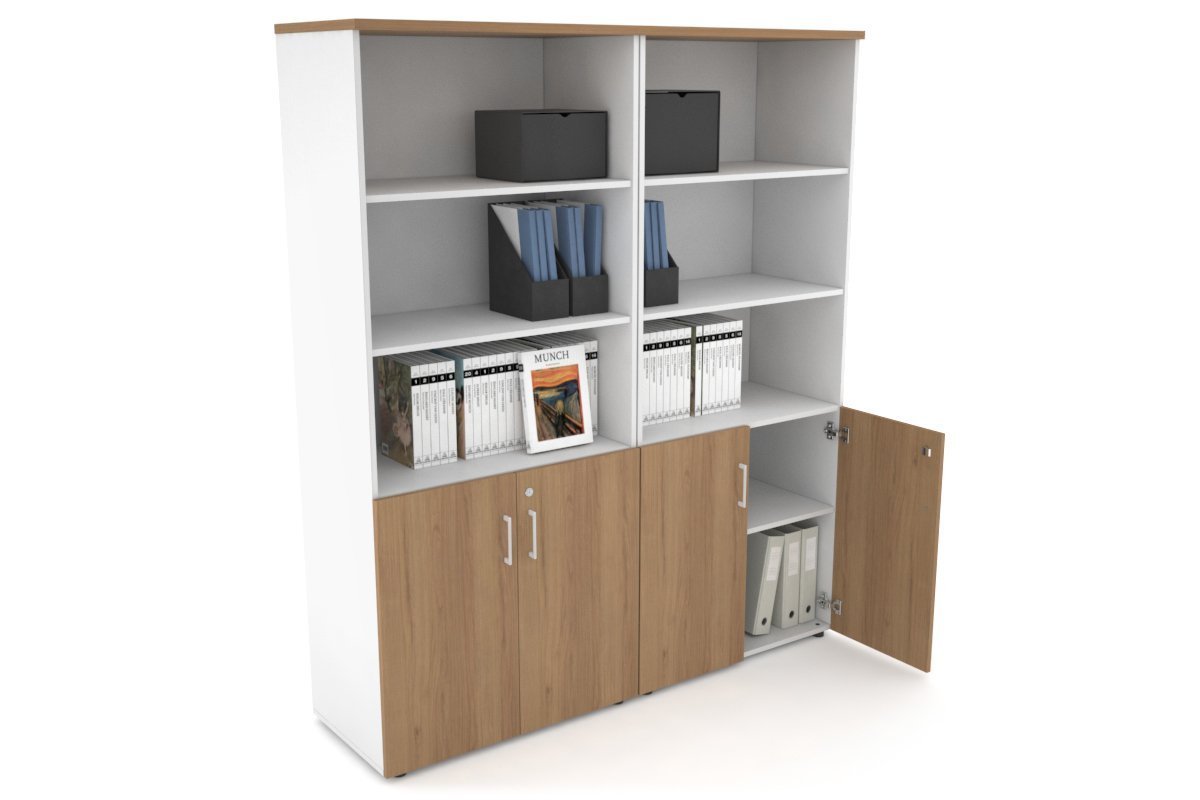 Uniform Large Storage Cupboard with Small Doors [1600W x 1870H x 450D] Jasonl White salvage oak white handle