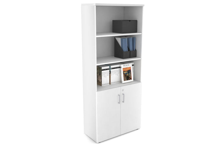 Uniform Large Storage Cupboard with Small Doors [800W x 1870H x 350D] Jasonl White white silver handle