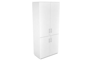 Uniform Large Storage Cupboard with Small & Medium Doors [800W x 1870H x 450D] Jasonl White white silver handle