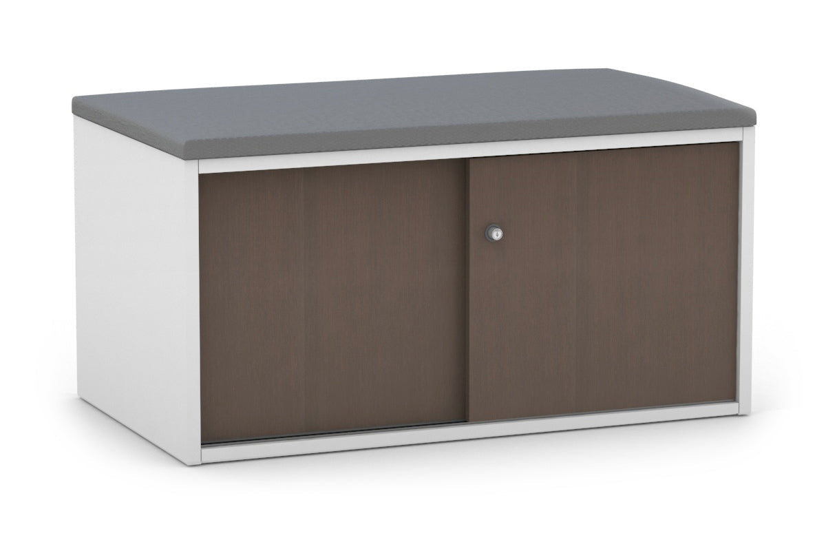 Uniform Low Sliding 2 Door Credenza - Top Cushion [Wenge] Jasonl Slate grey 