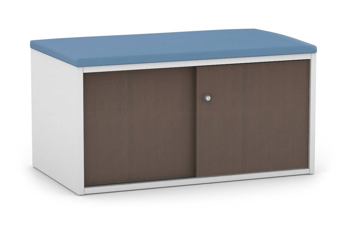 Uniform Low Sliding 2 Door Credenza - Top Cushion [Wenge] Jasonl Cosmo blue 