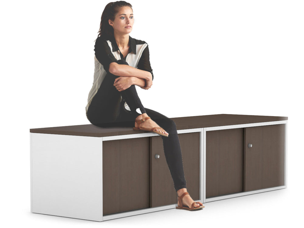 Uniform Low Sliding 4 Door Credenza-Wenge  