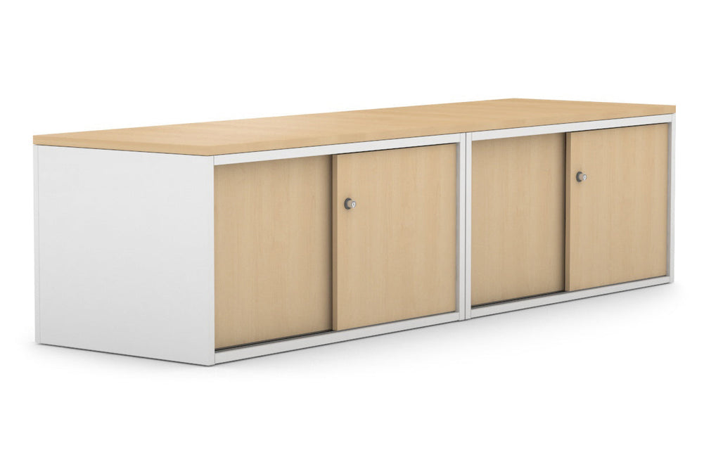 Uniform Low Sliding 4 Door Credenza-Maple  